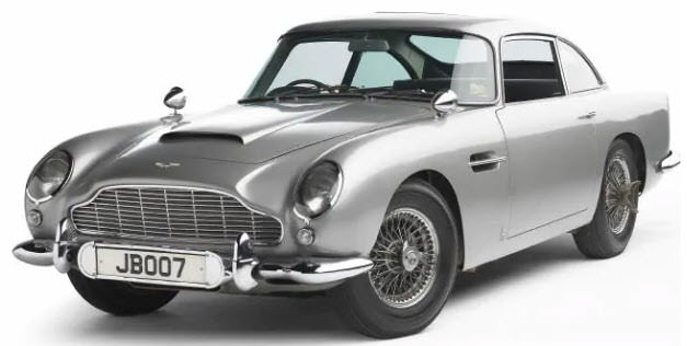 The 1965 Aston Martin DB5 car used in James Bond films
